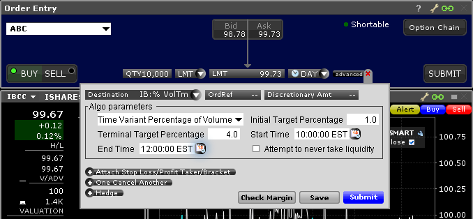 Estrategia de Porcentaje variable por tiempo de volumen