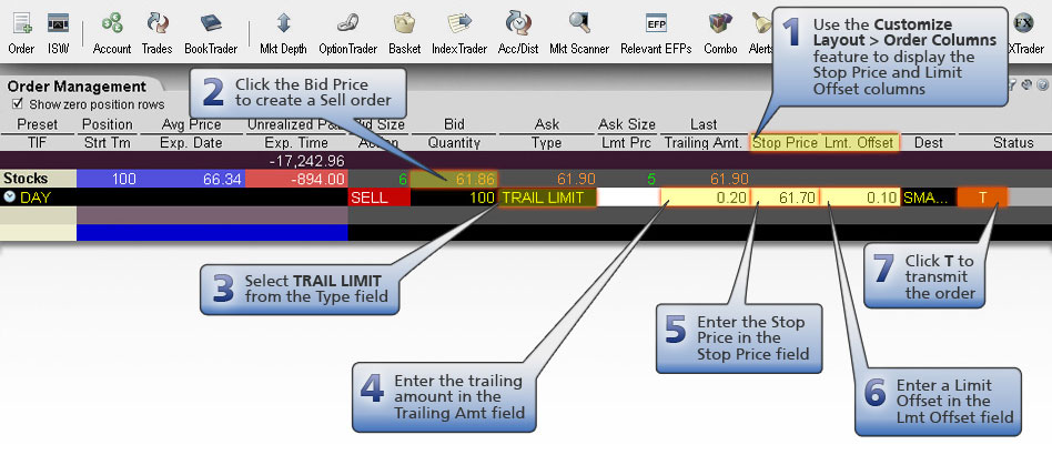 Trailing Stop Limit Sell Order